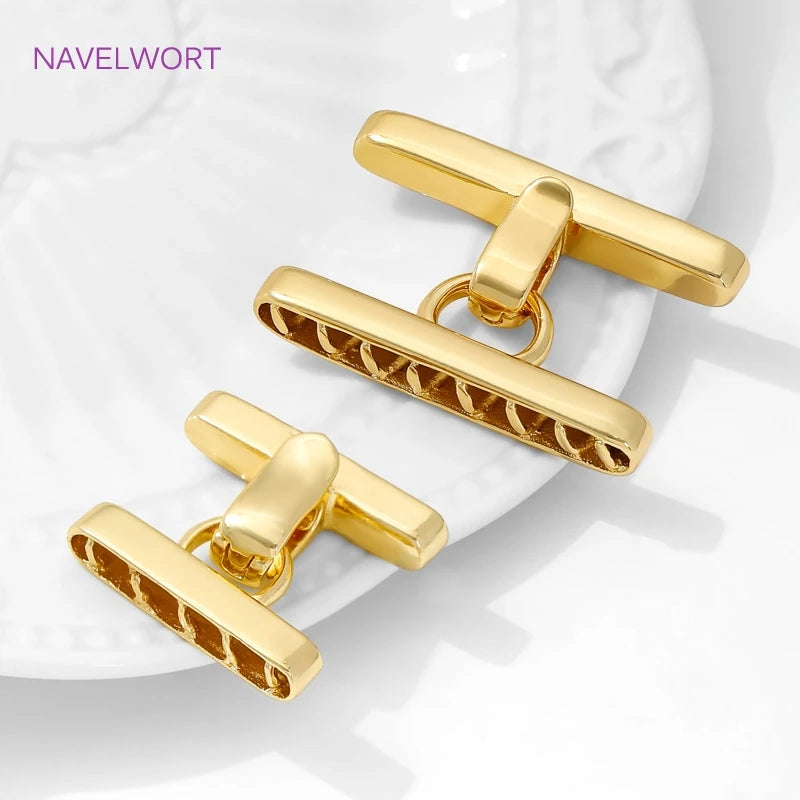 Multi Strands Necklace Clasp 18K Gold Plated Pearl Clasps Connector,Brass Fastener Closure Lock Clasps,DIY Jewelry Accessories