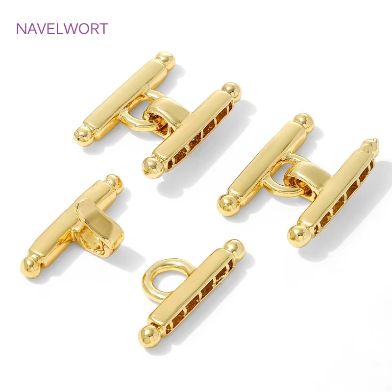 Multi Strands Necklace Clasp 18K Gold Plated Pearl Clasps Connector,Brass Fastener Closure Lock Clasps,DIY Jewelry Accessories