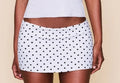 Guiz White Polka Dot Bodycon Skirt Mini Skirt Shorts Sexy Short Skirt Fashion Skirt with Built-In Underwear Lining Casual Style Sexy Short Skirt Low-Waist Skirt Shorts