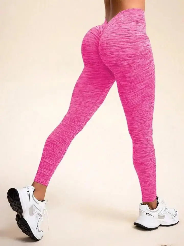 Factory direct sale high-quality V-waist waist-lifting yoga leggings Curvy butt no awkward line sports leggings