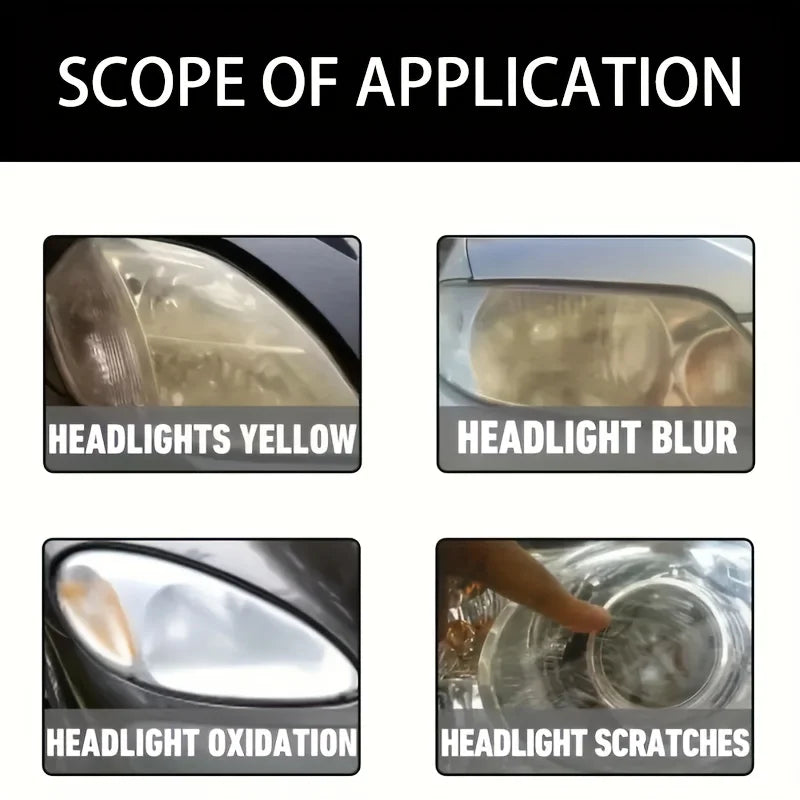 Car Headlight Restoration Polishing Headlamp Scratch Remover Repair Cleaning Paste Remove Oxidation Headlight Polish Liquid