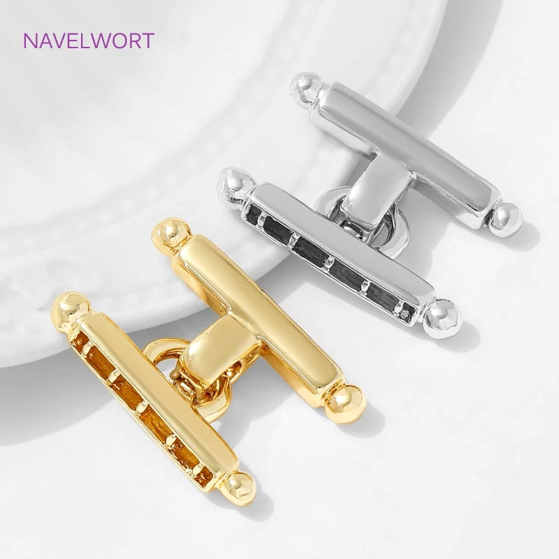 Multi Strands Necklace Clasp 18K Gold Plated Pearl Clasps Connector,Brass Fastener Closure Lock Clasps,DIY Jewelry Accessories