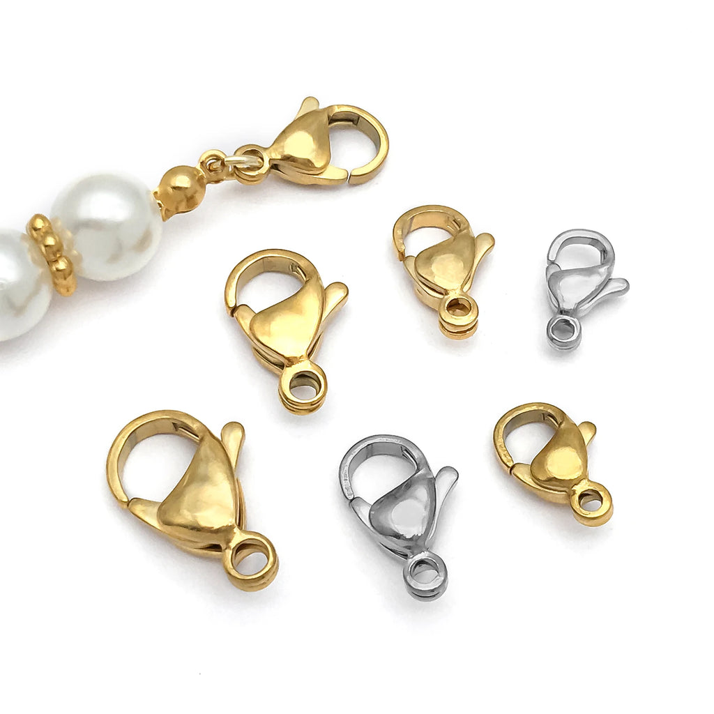 20pcs Stainless Steel Lobster Clasp Claw Hook Connectors for DIY Bracelet Necklace Earrings Jewelry Making Accessories