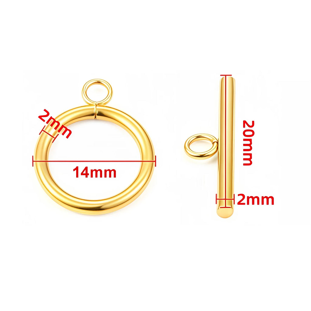 4 Sets Stainless Steel OT Clasp Toggle Clasps 18k Gold for Necklaces Connectors Bracelets Hooks DIY Jewelry Making Accessories