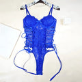 Blue Sexy Lingerie See Through Corset Woman Sling Bodysuit 2025 Sexy Adult Lace Up Women Underwear Stockings Set Erotic Lingerie