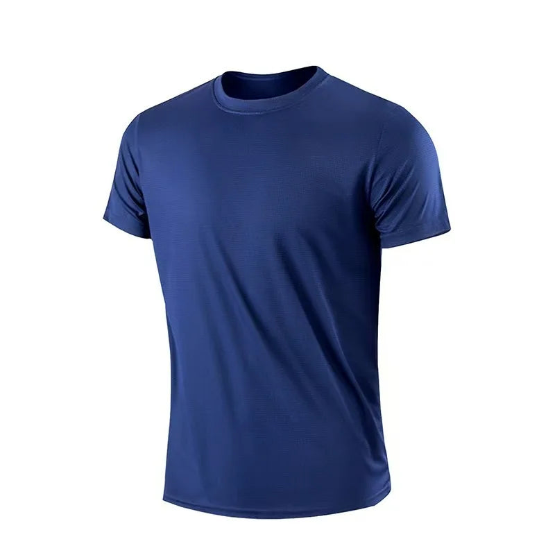 Running Moisture Wicking Round Neck T-Shirt Training Exercise Gym Sport Shirt Tops Lightweight Men's Quick Dry Short Sleeve Gym