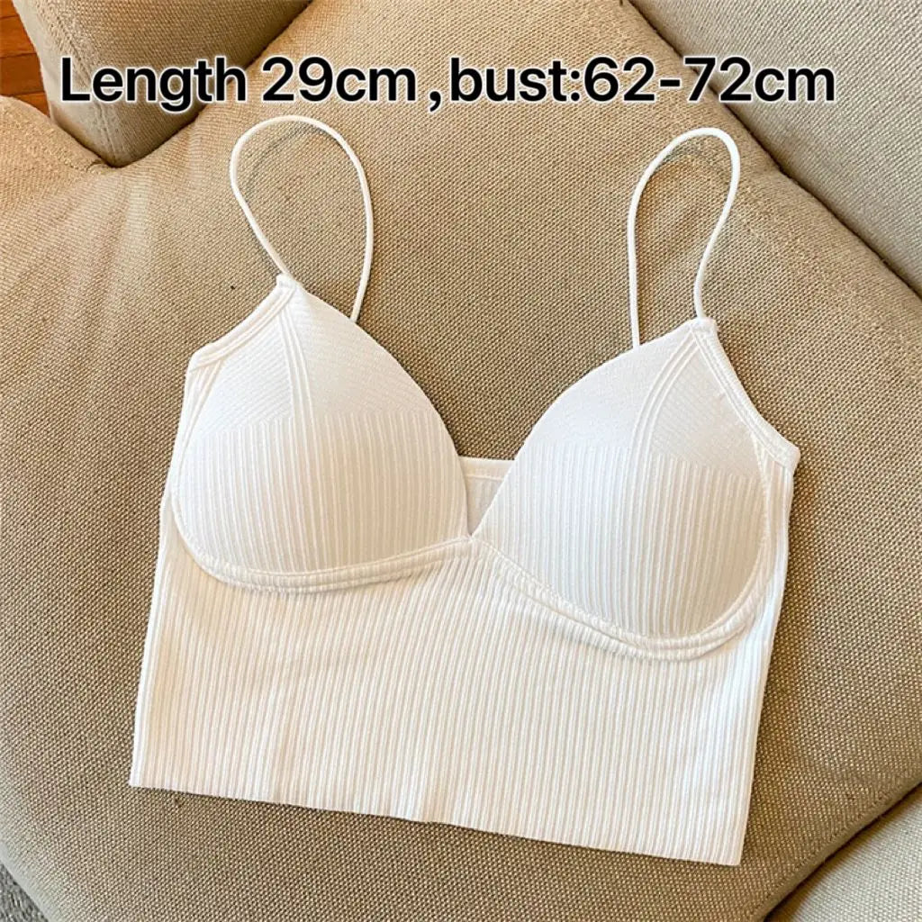 Crop Top Women Sexy Sleeveless Tops Fashion Female Underwear Lady's Camisole Girl Basic T-shirt Vest Lingerie Bras Tube Tops Hot