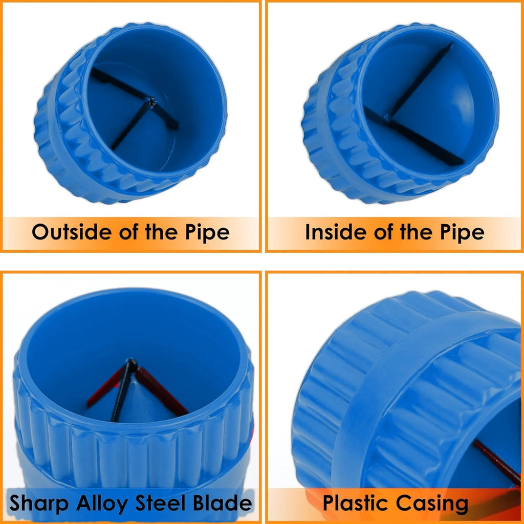 Inner-Outer Pipe Reamer,Acrylic Tubing Chamfer Tool for PVC/PPR/Copper/Brass/Aluminum Tubes Heavy Duty Deburring Tools