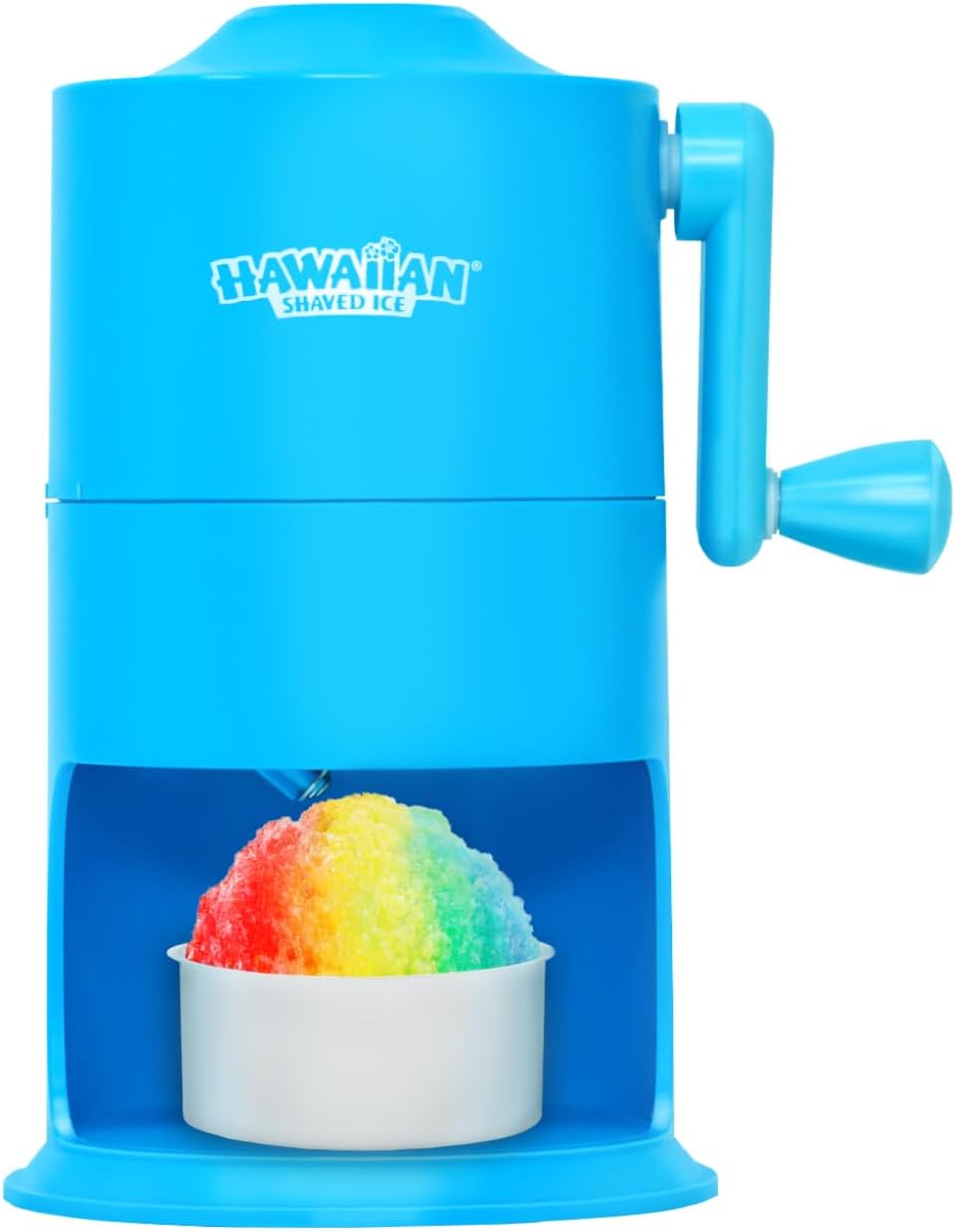 Hawaiian Shaved Ice Mini Snow Cone Machine - Portable Countertop Ice Shaver with No Slip Base - No Electricity Needed - Ice Cup Included - Lightweight - Stainless Steel Blade