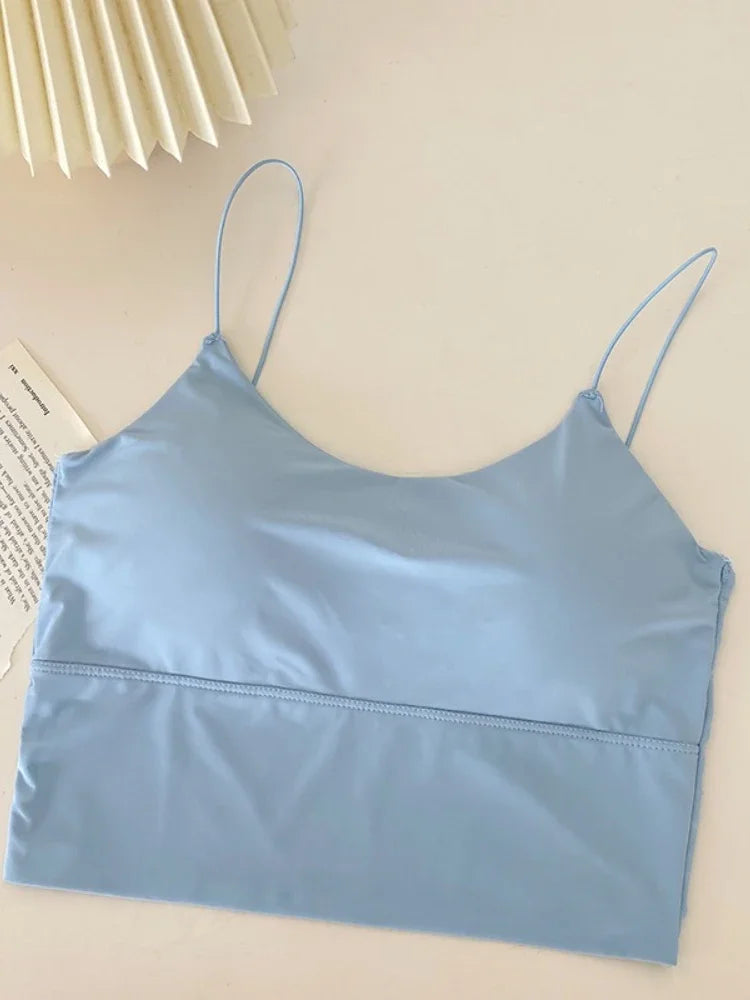 2025 Seamless Breathable Tank Top Women Sport Yoga Bra Sexy Running Gym Vest Womens Underwear Adjustable Shoulder Strap Camisole