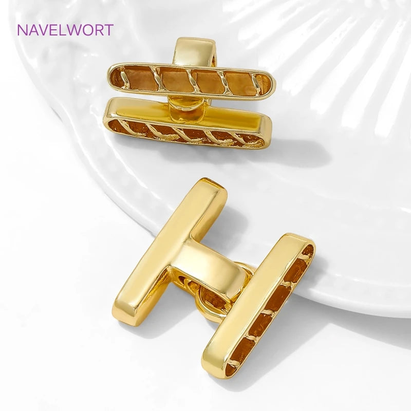 Multi Strands Necklace Clasp 18K Gold Plated Pearl Clasps Connector,Brass Fastener Closure Lock Clasps,DIY Jewelry Accessories