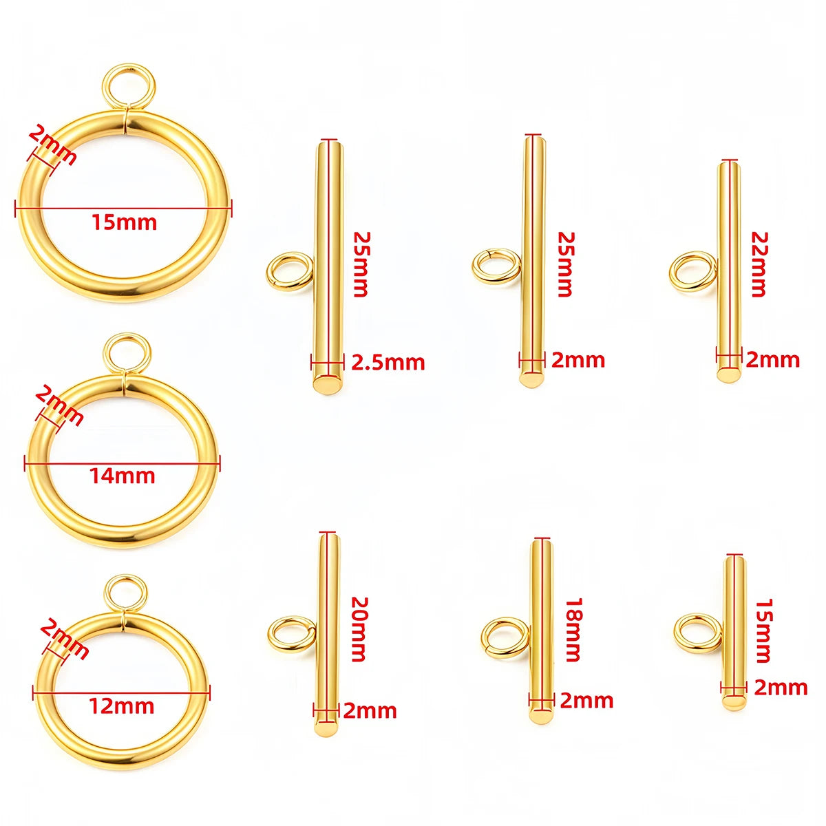 4 Sets Stainless Steel OT Clasp Toggle Clasps 18k Gold for Necklaces Connectors Bracelets Hooks DIY Jewelry Making Accessories