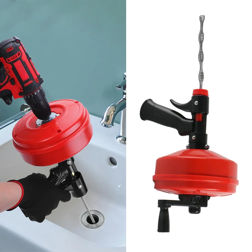 7.6M Drain Snake Unblocker Plumbing Drain Clog Remover Kitchen Toilet Sewer Blockage Cleaning Machine Hand Tool Channel Dredge