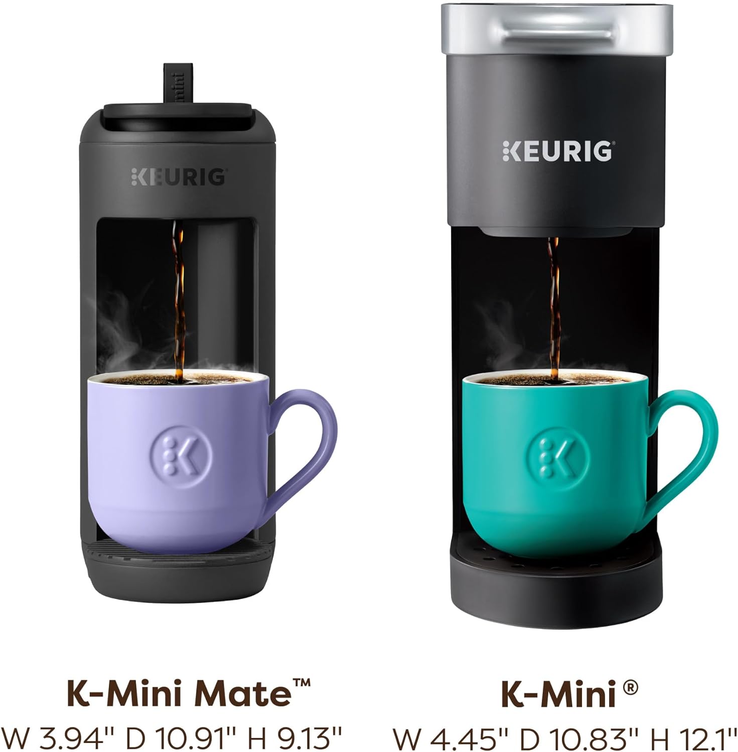 Keurig K-Mini Mate Single Serve K-Cup Pod Coffee Maker, Brews Up to 12 oz Cup, Compact Portable Coffee Machine for Small Spaces, Great For Dorms & Offices, Black