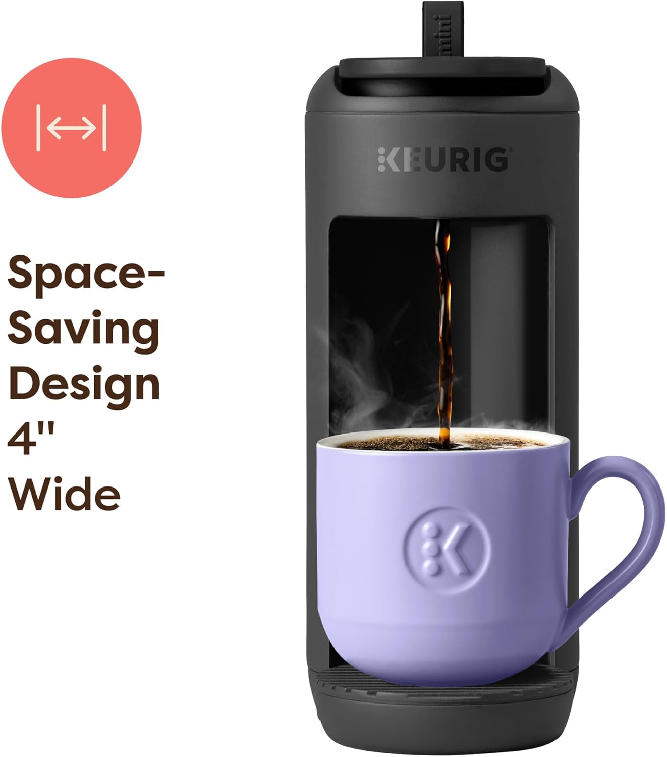 Keurig K-Mini Mate Single Serve K-Cup Pod Coffee Maker, Brews Up to 12 oz Cup, Compact Portable Coffee Machine for Small Spaces, Great For Dorms & Offices, Black