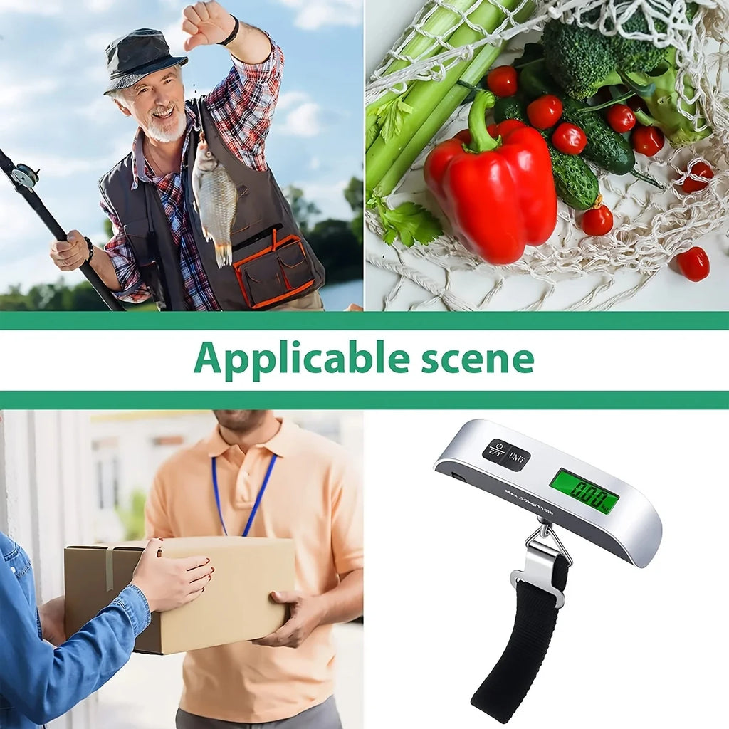 Portable Scale Digital LCD Display 110lb/50kg Electronic Luggage Hanging Suitcase Travel Weighs Baggage Bag Weight Balance Tools