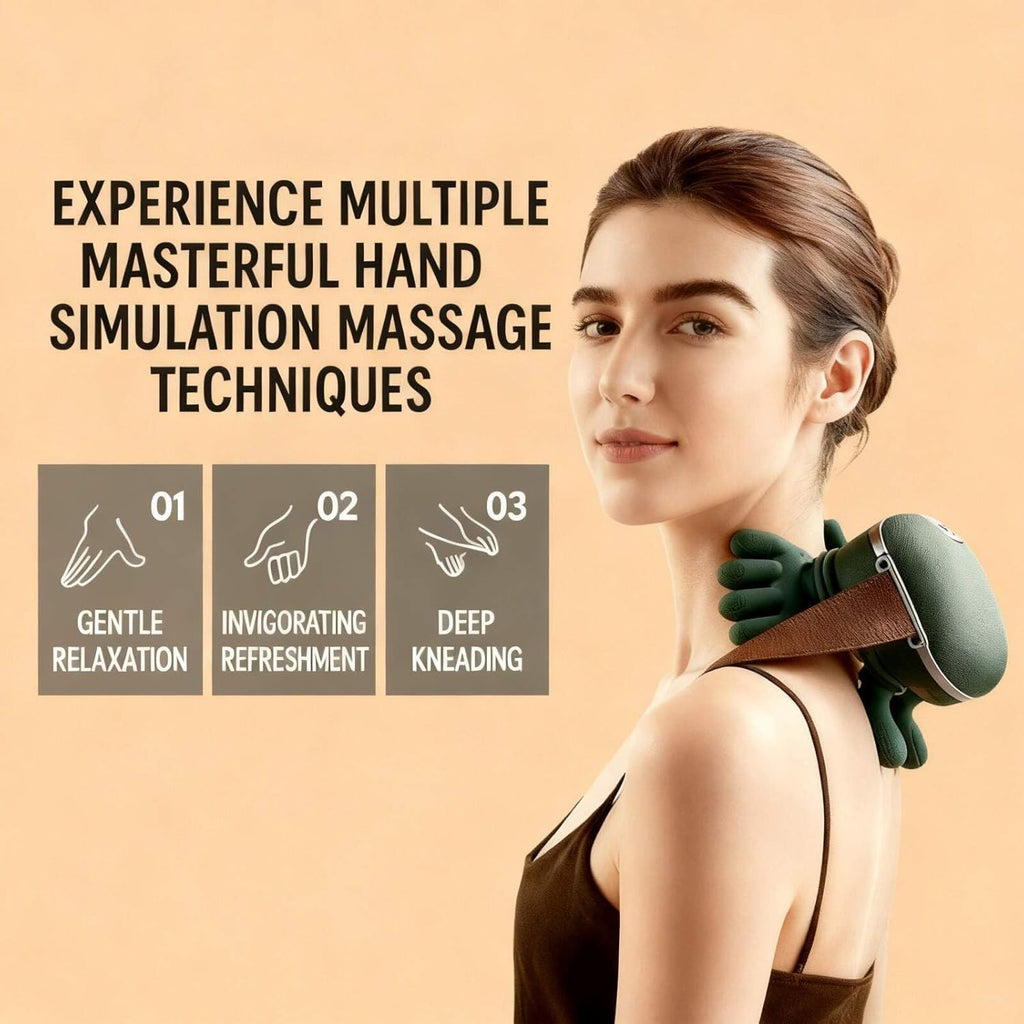 Neck Massager, Portable Bionic Heating Massager, Simulated Hand Design for Shoulder, Neck, Leg, and Back Muscle Relaxation