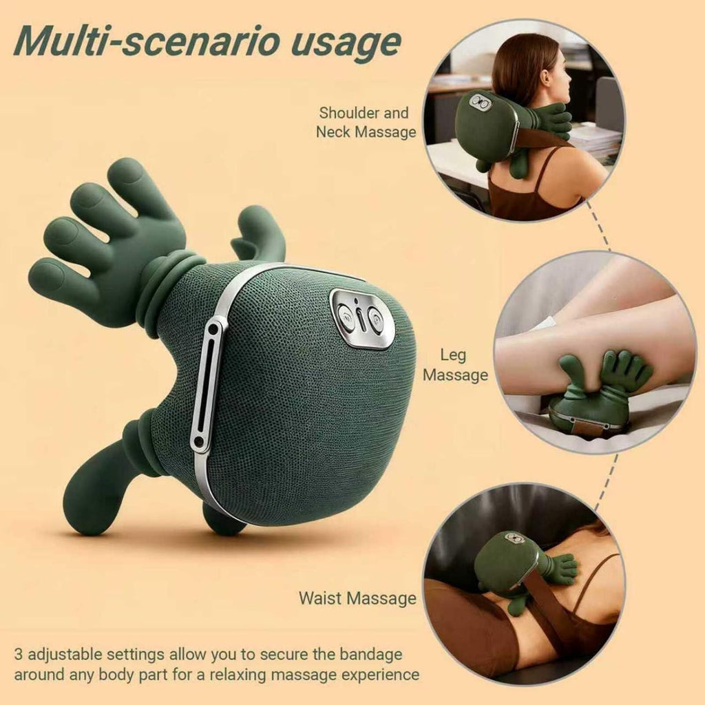 Neck Massager, Portable Bionic Heating Massager, Simulated Hand Design for Shoulder, Neck, Leg, and Back Muscle Relaxation