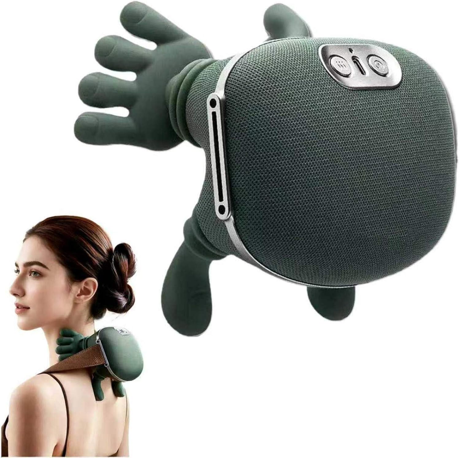 Neck Massager, Portable Bionic Heating Massager, Simulated Hand Design for Shoulder, Neck, Leg, and Back Muscle Relaxation