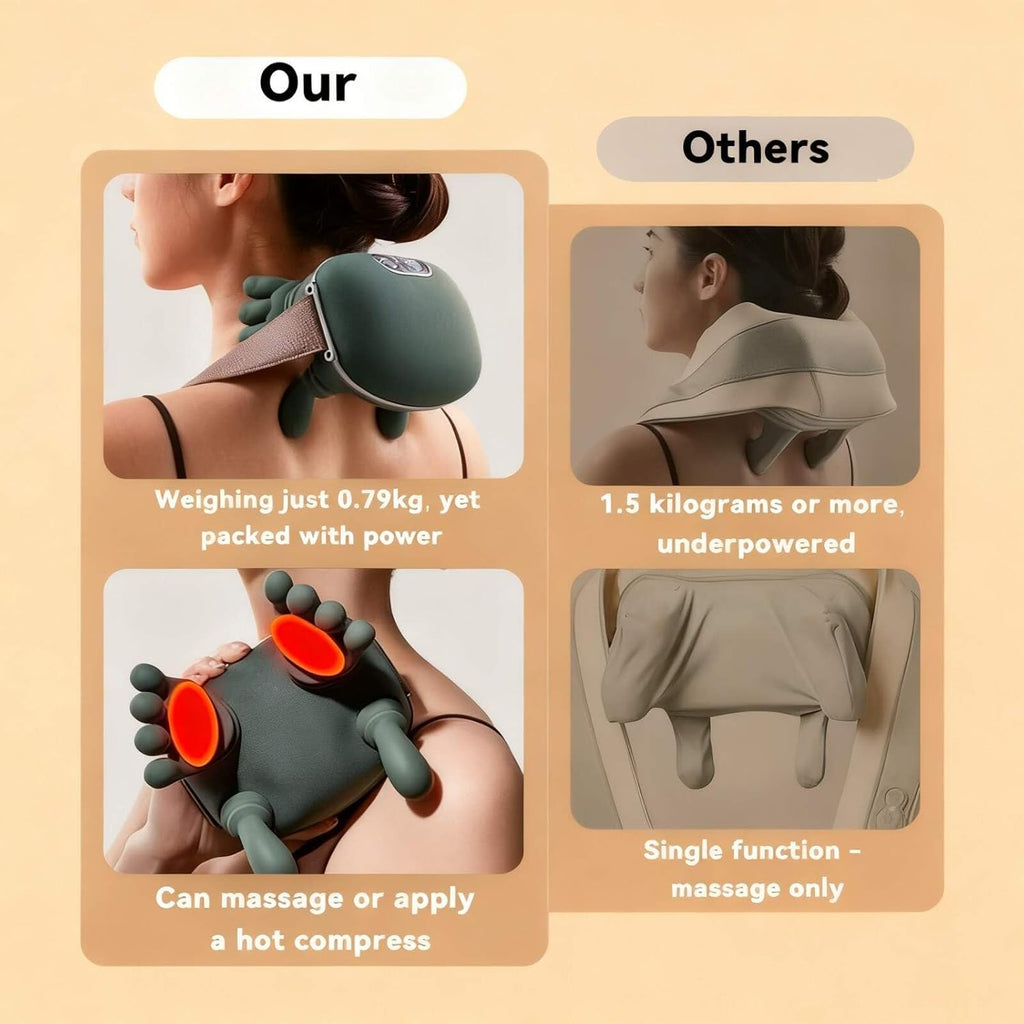 Neck Massager, Portable Bionic Heating Massager, Simulated Hand Design for Shoulder, Neck, Leg, and Back Muscle Relaxation