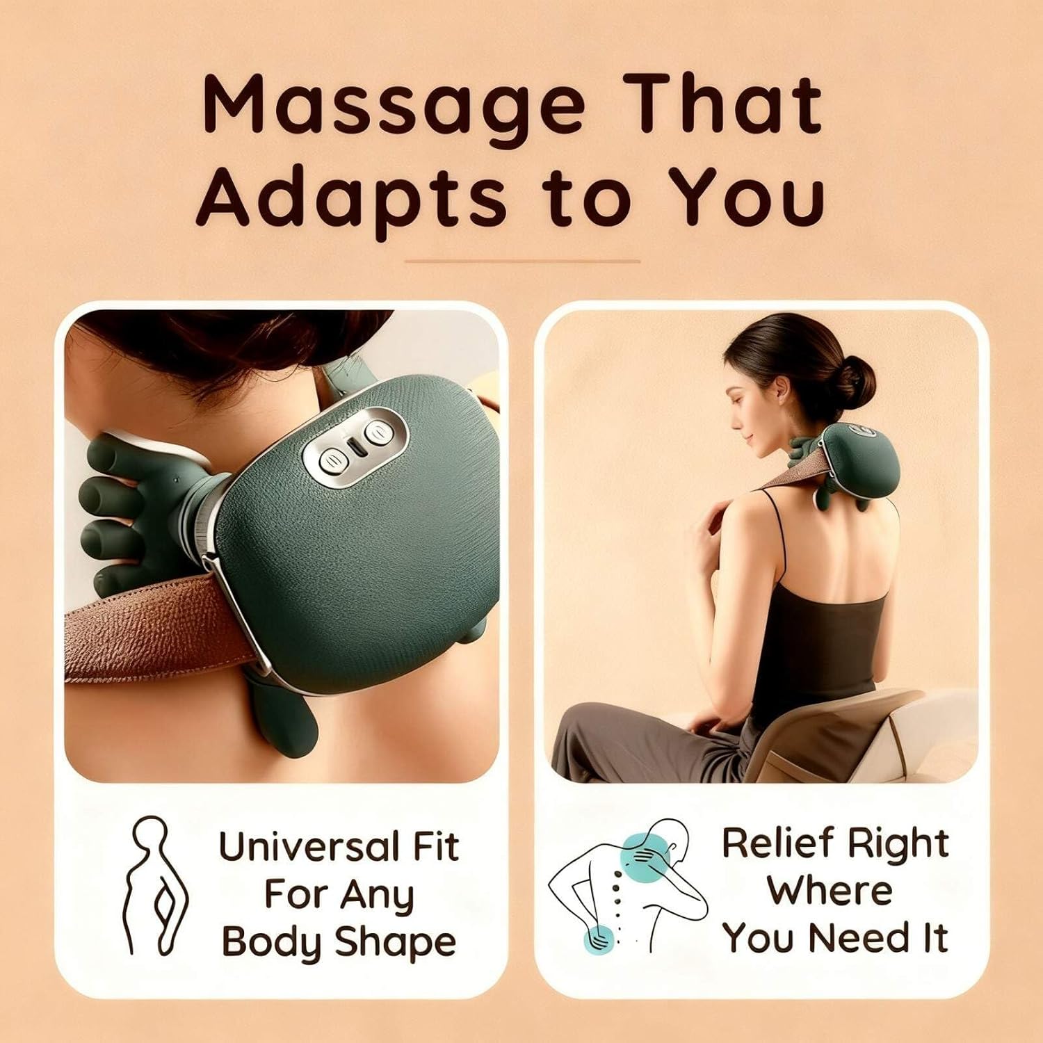 Neck Massager, Portable Bionic Heating Massager, Simulated Hand Design for Shoulder, Neck, Leg, and Back Muscle Relaxation