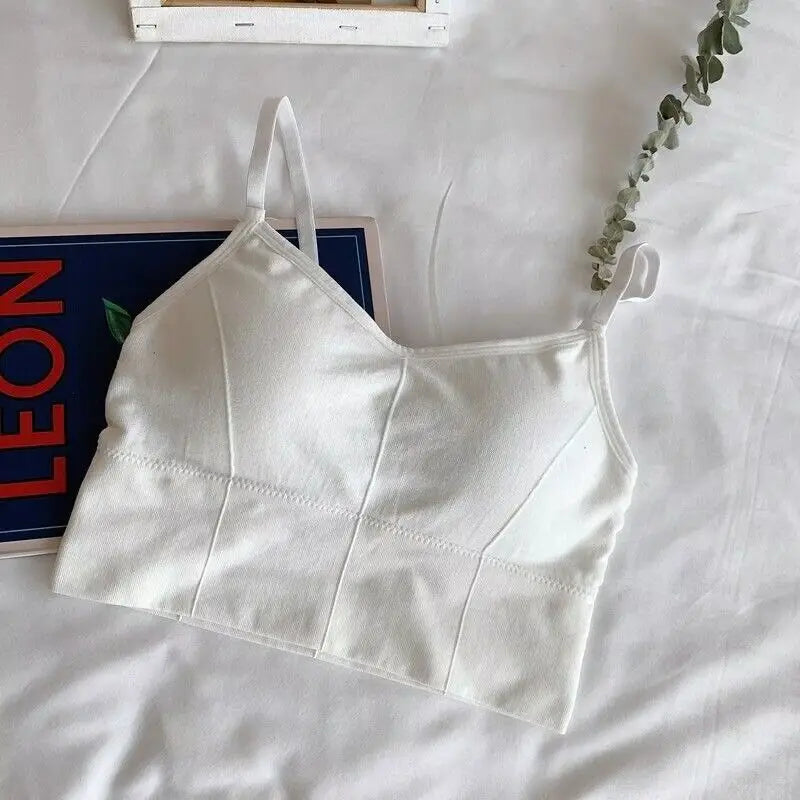 Crop Top Women Sexy Sleeveless Tops Fashion Female Underwear Lady's Camisole Girl Basic T-shirt Vest Lingerie Bras Tube Tops Hot