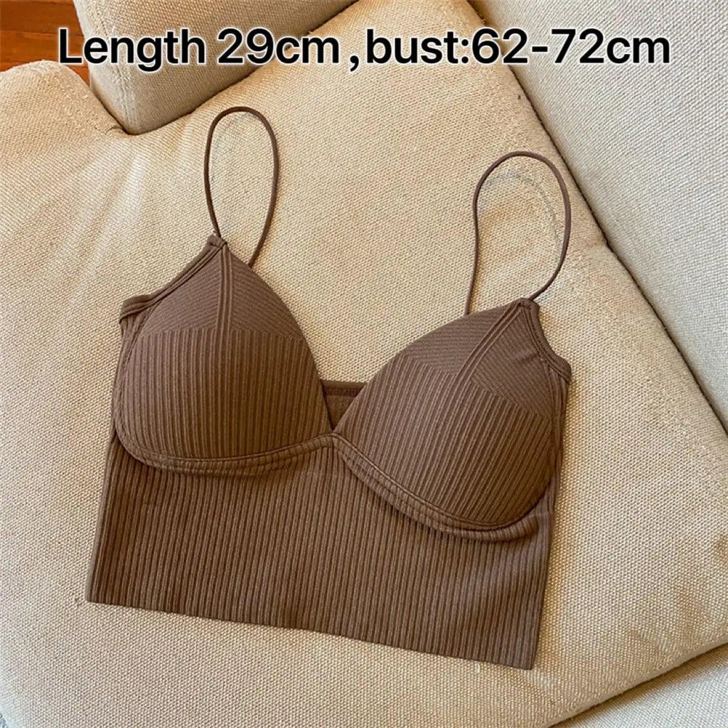 Crop Top Women Sexy Sleeveless Tops Fashion Female Underwear Lady's Camisole Girl Basic T-shirt Vest Lingerie Bras Tube Tops Hot