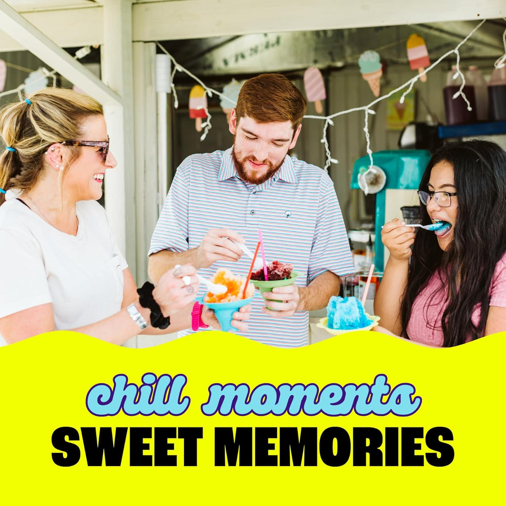 Hawaiian Shaved Ice Mini Snow Cone Machine - Portable Countertop Ice Shaver with No Slip Base - No Electricity Needed - Ice Cup Included - Lightweight - Stainless Steel Blade