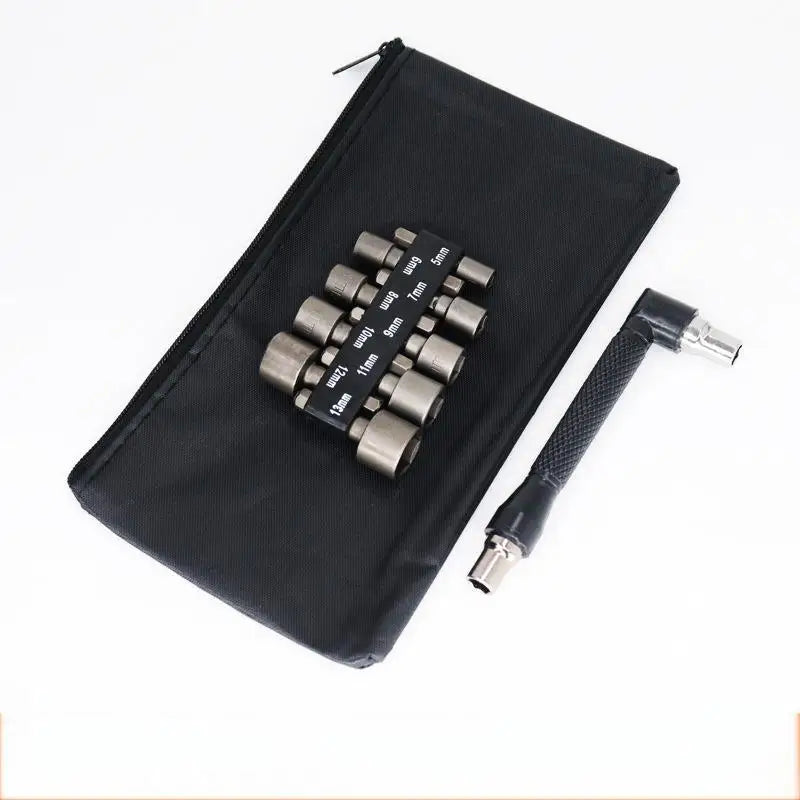 9pcs 5mm-13mm Hex Socket Set Nut Driver Screwdriver Bits Sleeve Nozzles Schroevendraaier Tools Socket Wrenches for DIY Repair