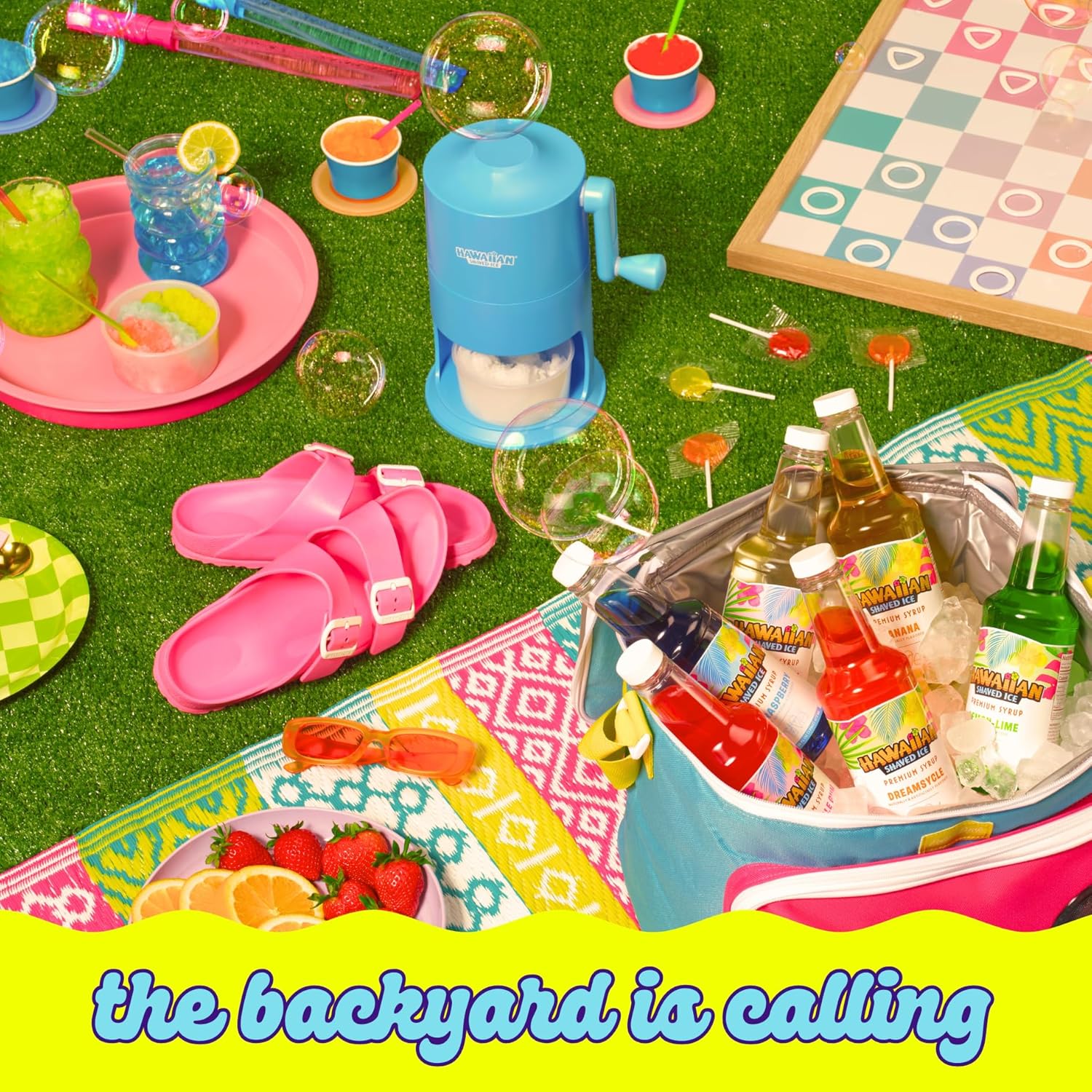 Hawaiian Shaved Ice Mini Snow Cone Machine - Portable Countertop Ice Shaver with No Slip Base - No Electricity Needed - Ice Cup Included - Lightweight - Stainless Steel Blade