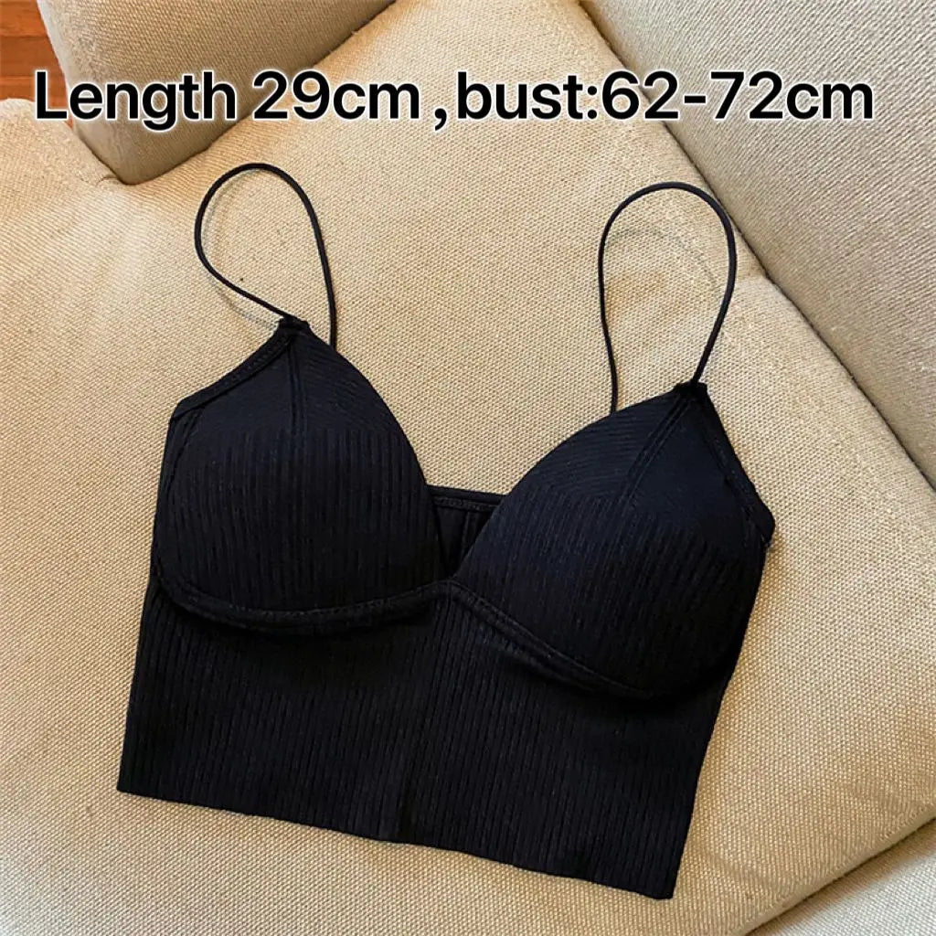 Crop Top Women Sexy Sleeveless Tops Fashion Female Underwear Lady's Camisole Girl Basic T-shirt Vest Lingerie Bras Tube Tops Hot