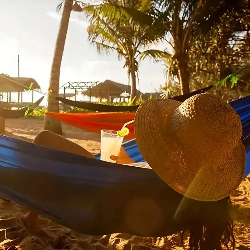 Camping Hammock with Color Matching Durable and Easy To Install Suitable for Camping Beach Hiking Outdoor Activities