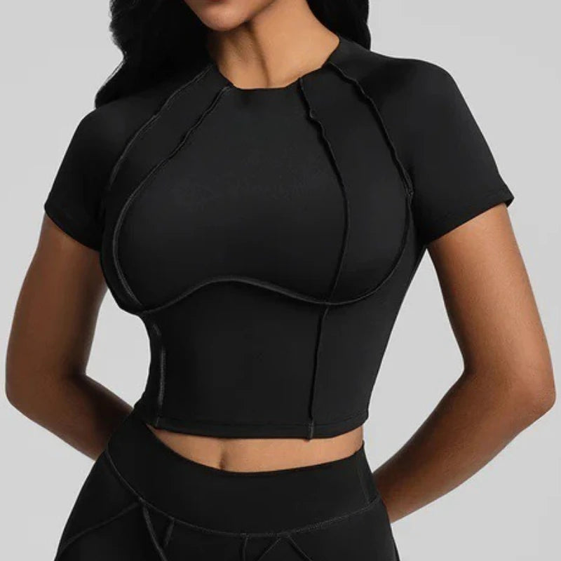 Women Yoga Sport T Shirts Fitness Running Clothes Short Sleeve Yoga Shirt Gym Top Active Wear quick-dry workout tops leggings