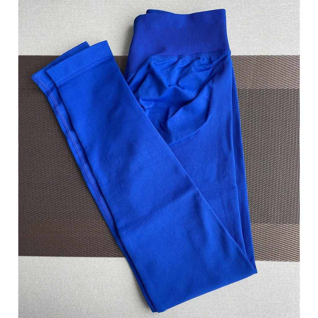 TKITK Leggings Women Seamless Sports Yoga Pants Low Ribbed Band Gym Clothes Fitness Workout Wear Scrunch Bum Tights