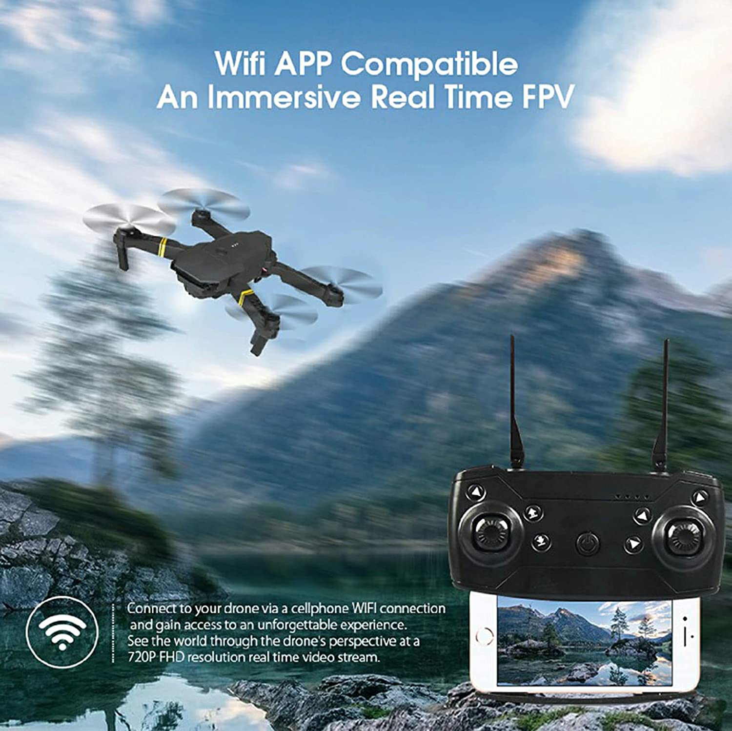 4K Drone with Dual Camera - Foldable FPV Quadcopter