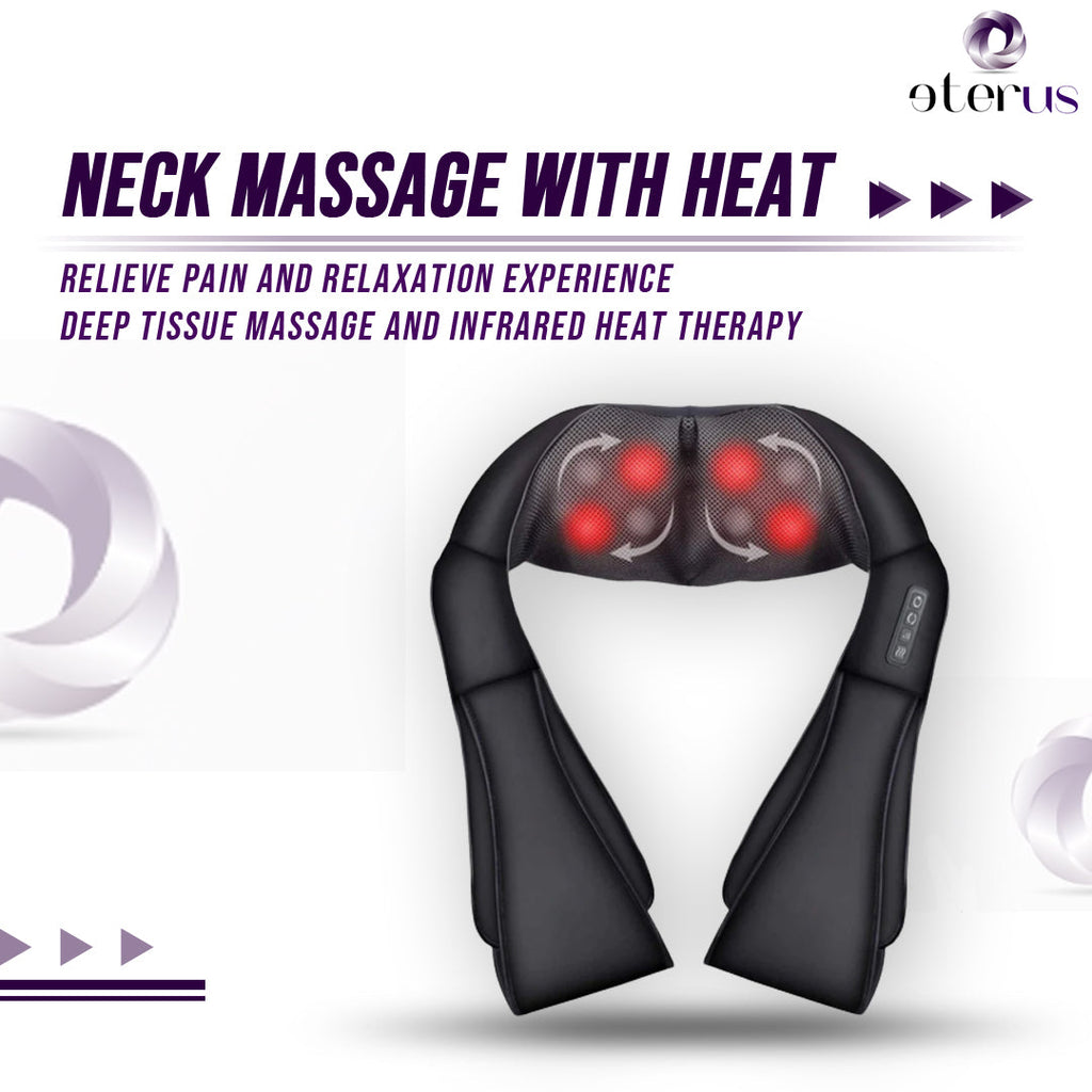 Neck and Shoulder Massager with Heat - Shiatsu Kneading Therapy