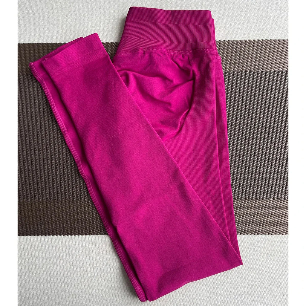 TKITK Leggings Women Seamless Sports Yoga Pants Low Ribbed Band Gym Clothes Fitness Workout Wear Scrunch Bum Tights