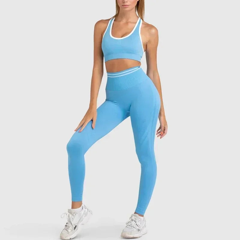Seamless Yoga Sets Sports Fitness Peach Hip-lifting Shorts Beauty Back Short-Sleeved Suits Workout Gym Leggings Set for Women