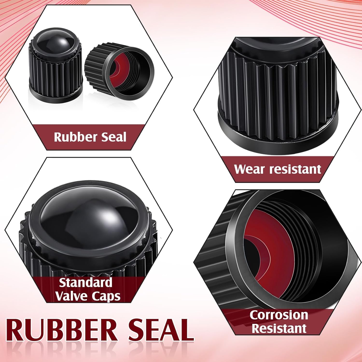 20 Pcs Tire Valve Stem Caps Car Tire Caps Plastic Universal Black Valve Stem Covers for Bike Bicycle Cars SUV Trucks Motorcycles (Black)