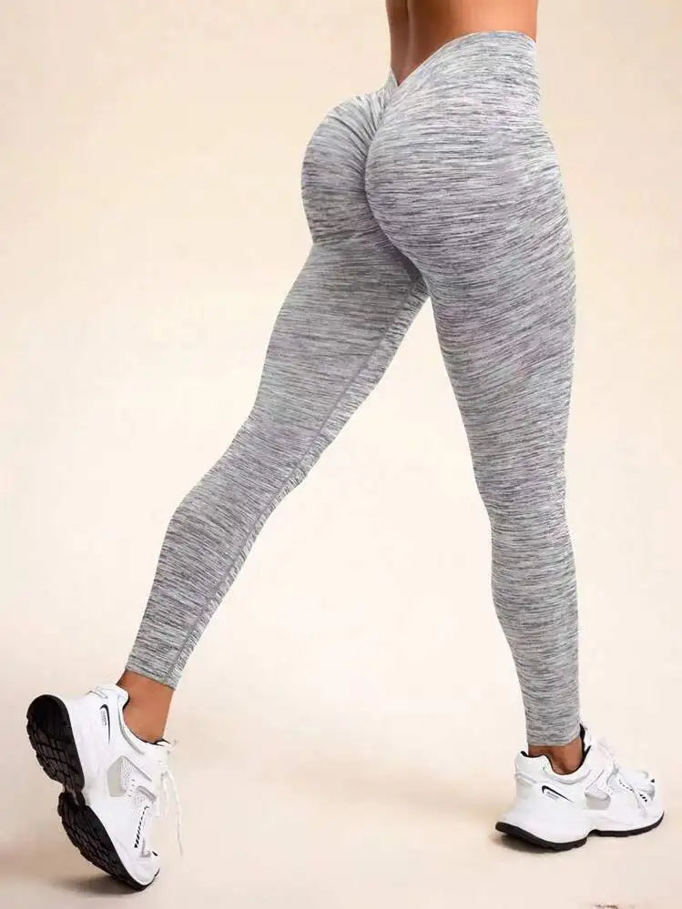 Factory direct sale high-quality V-waist waist-lifting yoga leggings Curvy butt no awkward line sports leggings