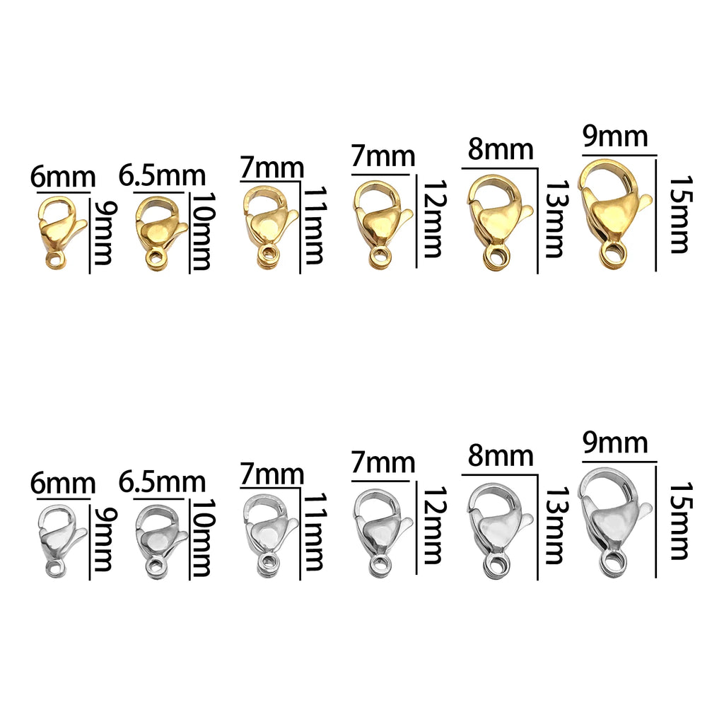 20pcs Stainless Steel Lobster Clasp Claw Hook Connectors for DIY Bracelet Necklace Earrings Jewelry Making Accessories