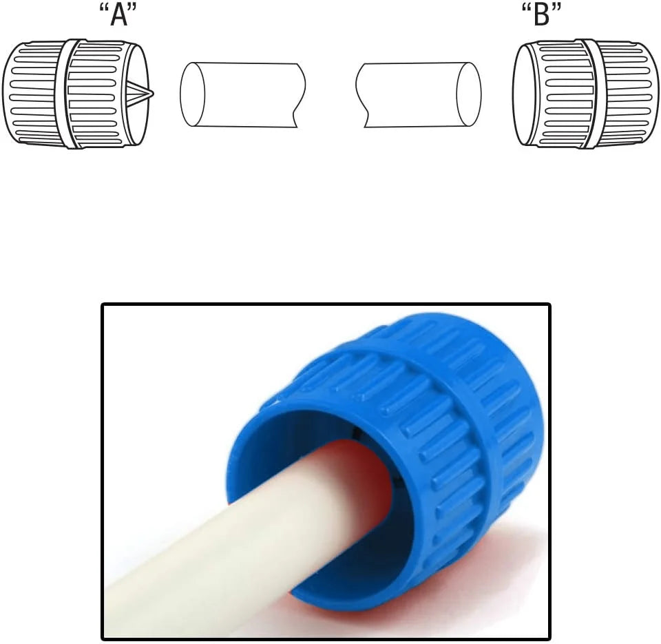 Inner-Outer Pipe Reamer,Acrylic Tubing Chamfer Tool for PVC/PPR/Copper/Brass/Aluminum Tubes Heavy Duty Deburring Tools