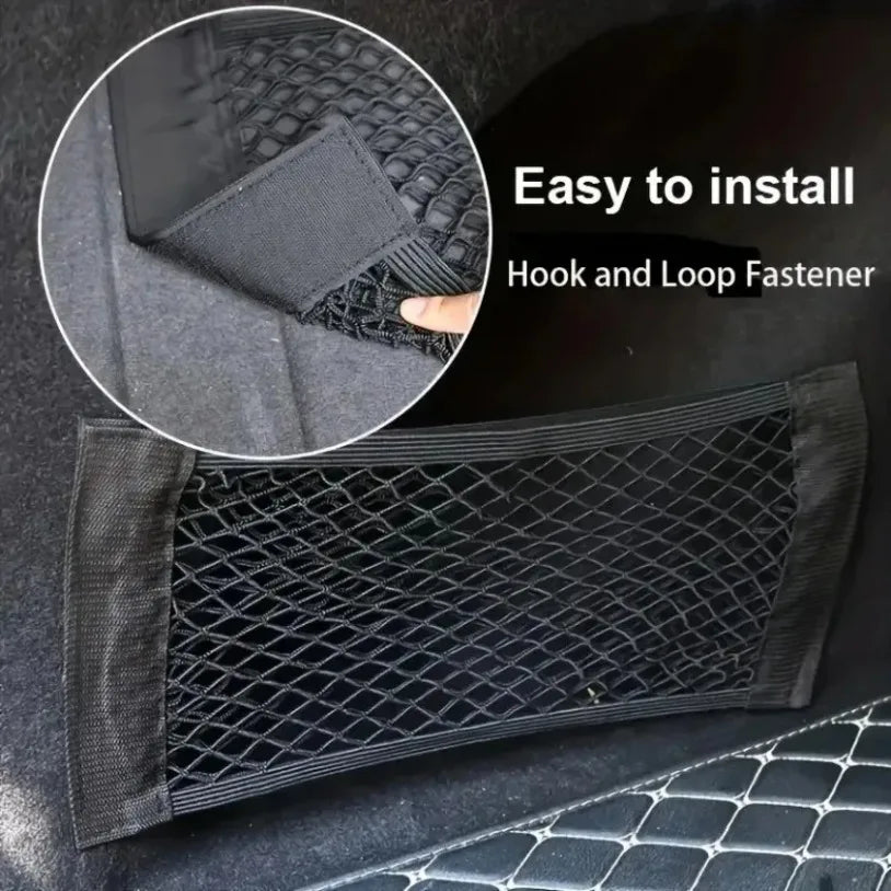 Universal Car Mesh Bag Storage Net Car Storage Bag Double Mesh Trunk Storage Net Car Built-in Storage Bag Car Trunk Storage Net