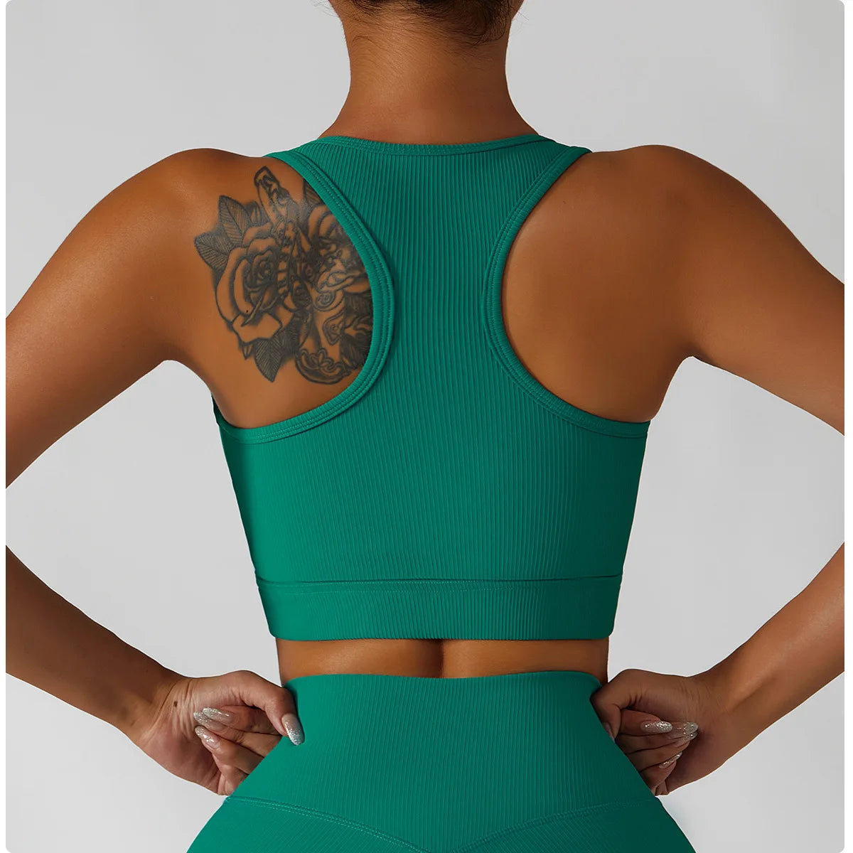 Sexy Halter Yoga Bra Gym Workout Push Up Running Sports Underwear Gathering Sports Vest Beautiful Back Fitness Top