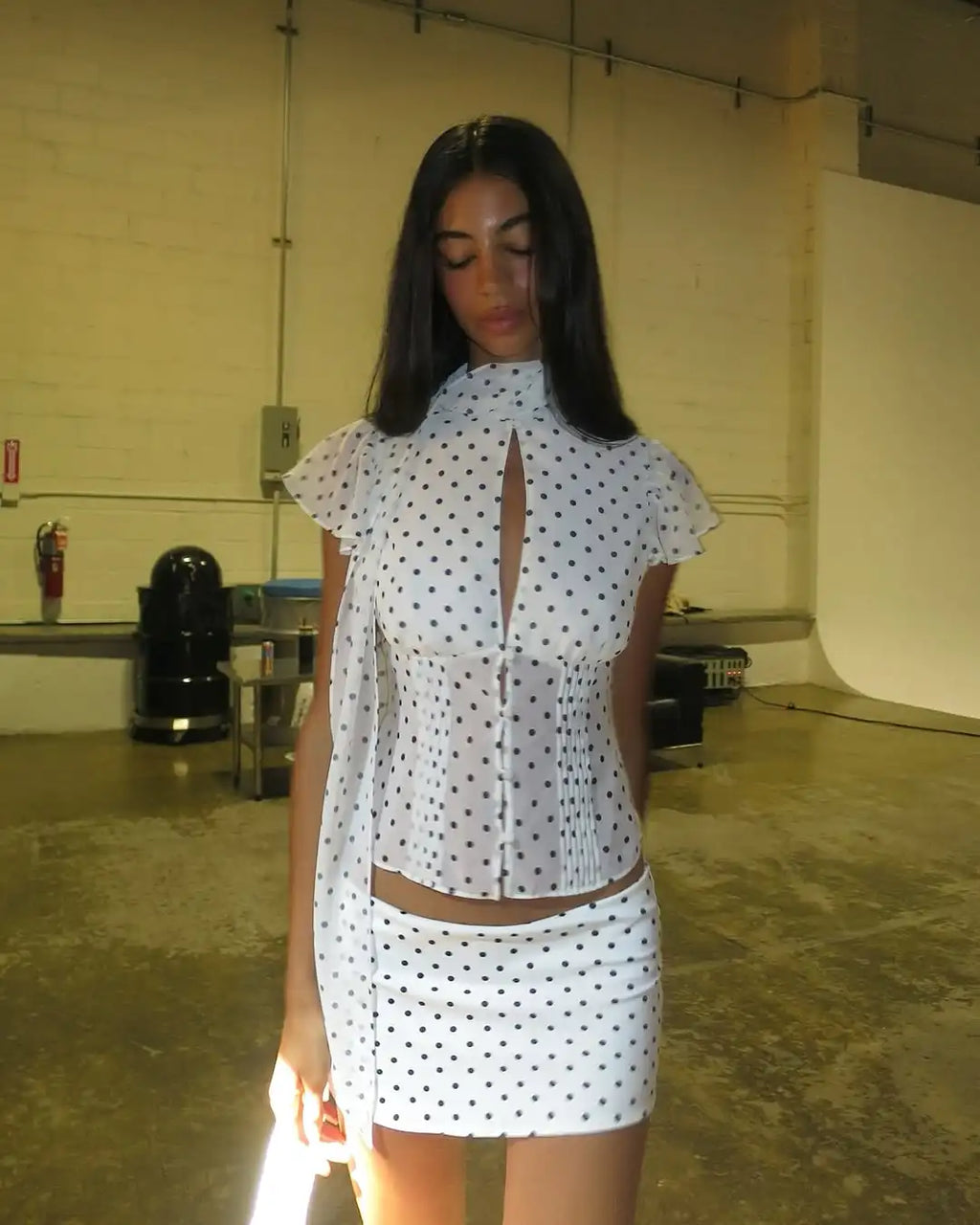 Guiz White Polka Dot Bodycon Skirt Mini Skirt Shorts Sexy Short Skirt Fashion Skirt with Built-In Underwear Lining Casual Style Sexy Short Skirt Low-Waist Skirt Shorts