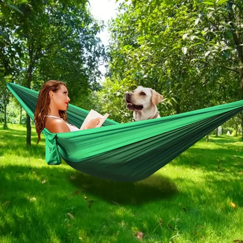 Camping Hammock with Color Matching Durable and Easy To Install Suitable for Camping Beach Hiking Outdoor Activities