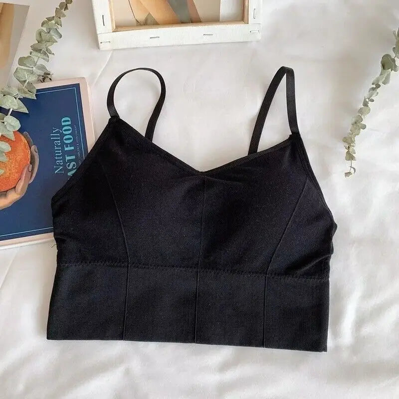 Crop Top Women Sexy Sleeveless Tops Fashion Female Underwear Lady's Camisole Girl Basic T-shirt Vest Lingerie Bras Tube Tops Hot