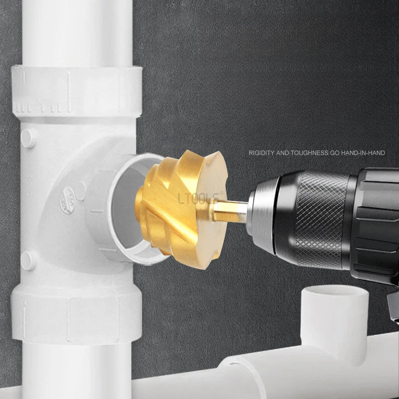 Titanium Plated Lifting Drill New Three Blade PPR Water Pipe Repair Drill Bit Precise Limit Opening Hole Drilling Hydraulic Tool