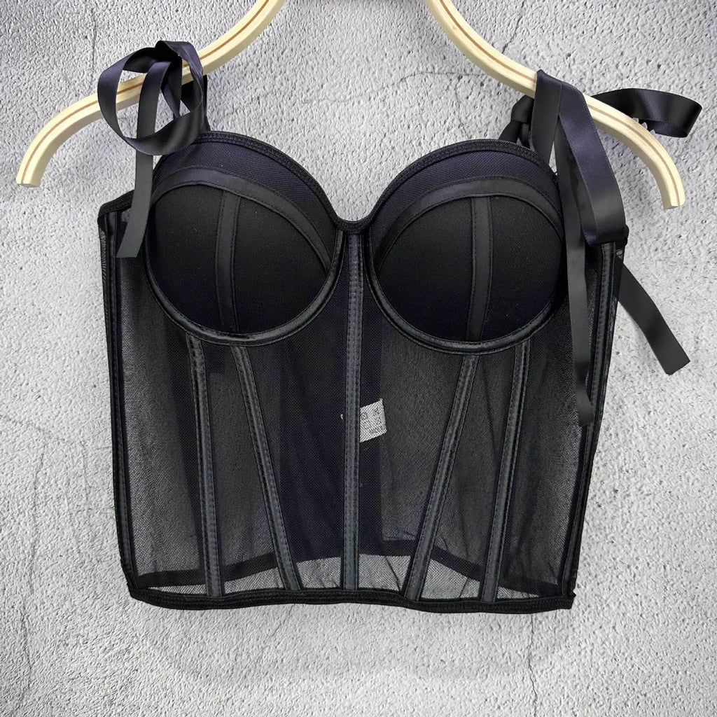 Women Corset Top Strappy Smocked Camisole Undershirt Lady Underwear Bottoming Outer Wear Sexy Fishbone Waist Tops Mujer Lingerie