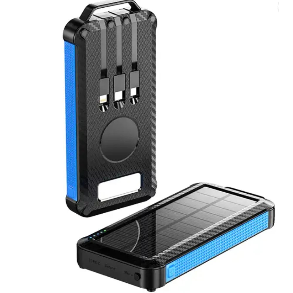 Solar Power Bank 20000mAh - Waterproof Wireless Charger USB-C
